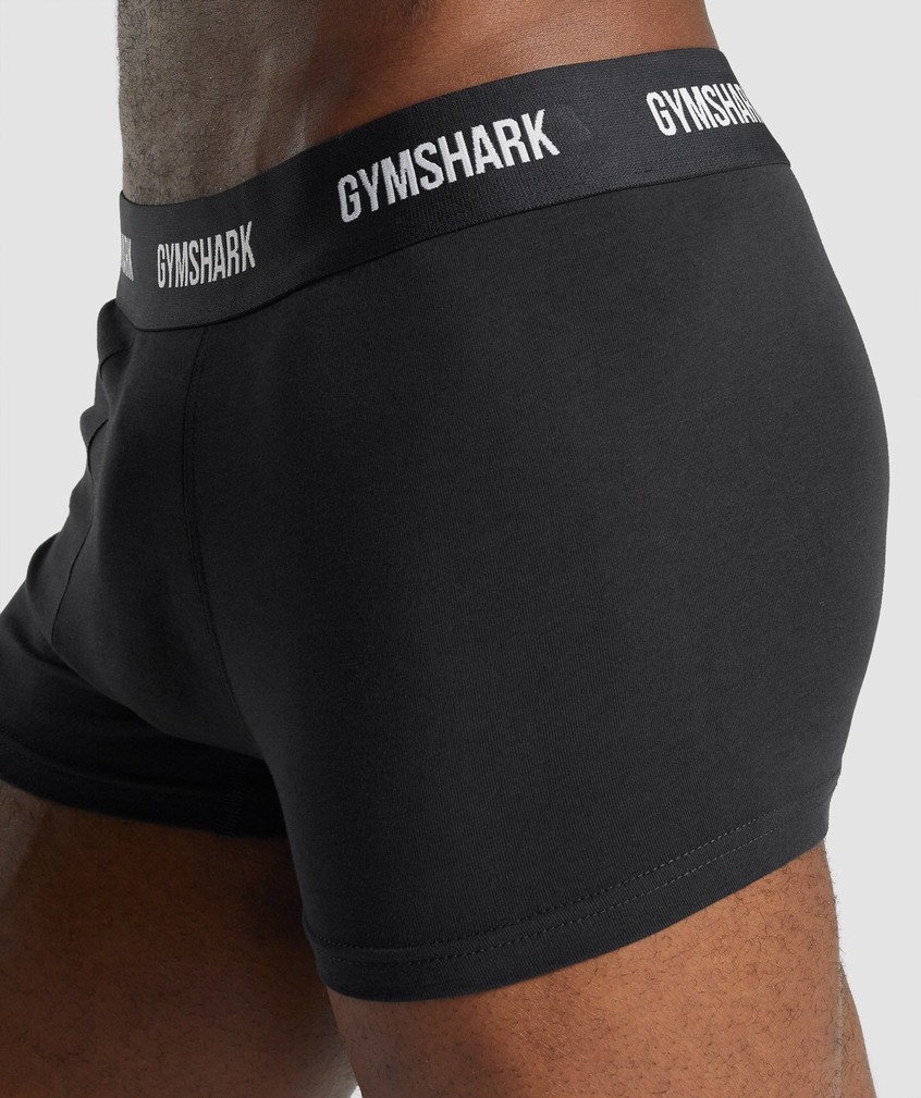 Black Men's Gymshark Trunk 2pk Panties | USA-71468