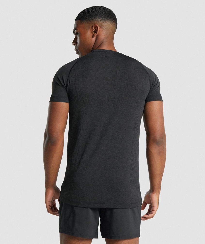 Black Men's Gymshark Vital Light Seamless T-Shirts | USA-45138