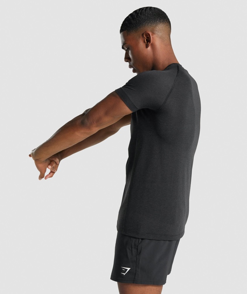 Black Men's Gymshark Vital Light Seamless T-Shirts | USA-45138