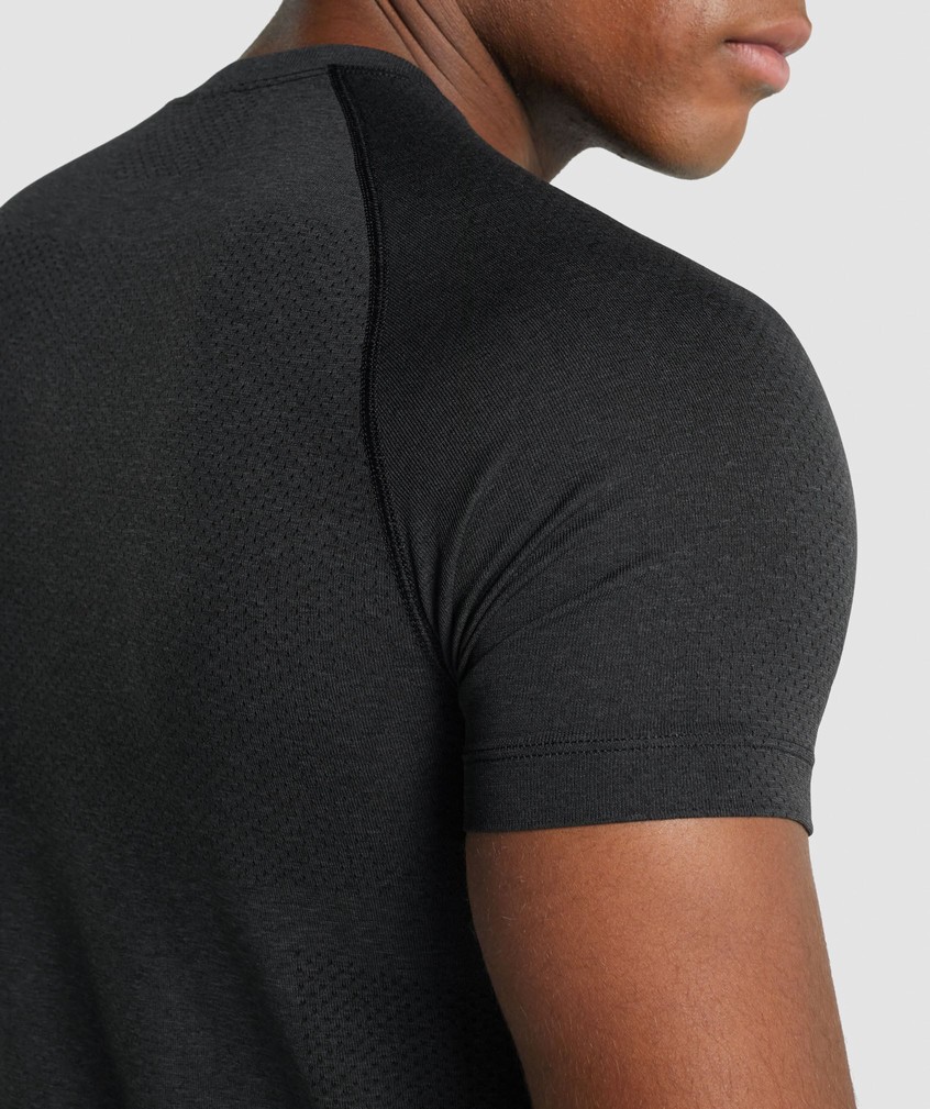 Black Men's Gymshark Vital Light Seamless T-Shirts | USA-45138