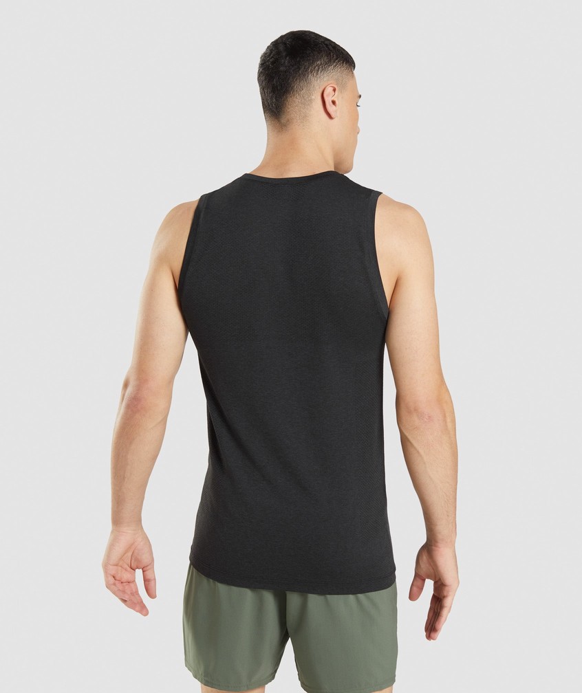 Black Men's Gymshark Vital Seamless Light Tank | USA-75104