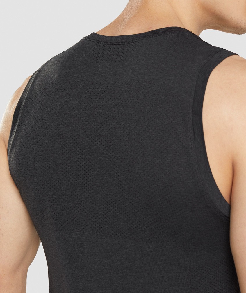 Black Men's Gymshark Vital Seamless Light Tank | USA-75104