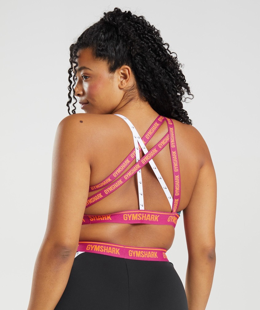 Black / Pink / Green Women's Gymshark Strike Sports Bra | USA-28176