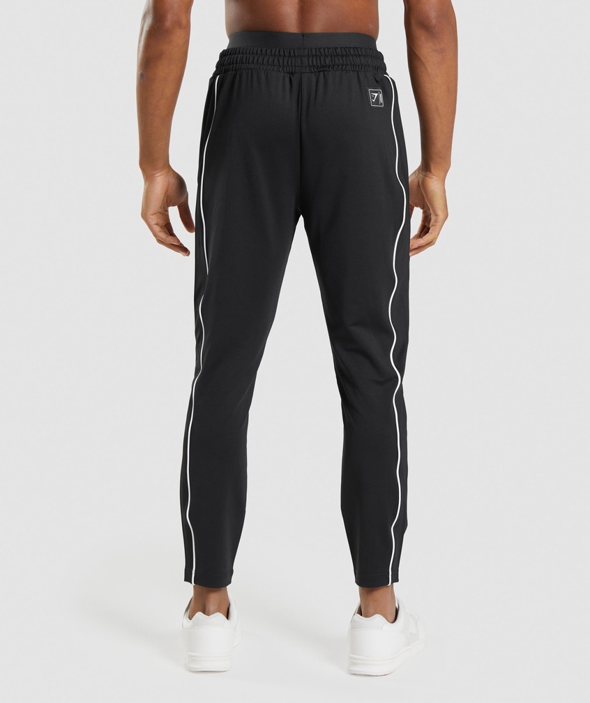 Black / White Men's Gymshark Recess Joggers | USA-18524