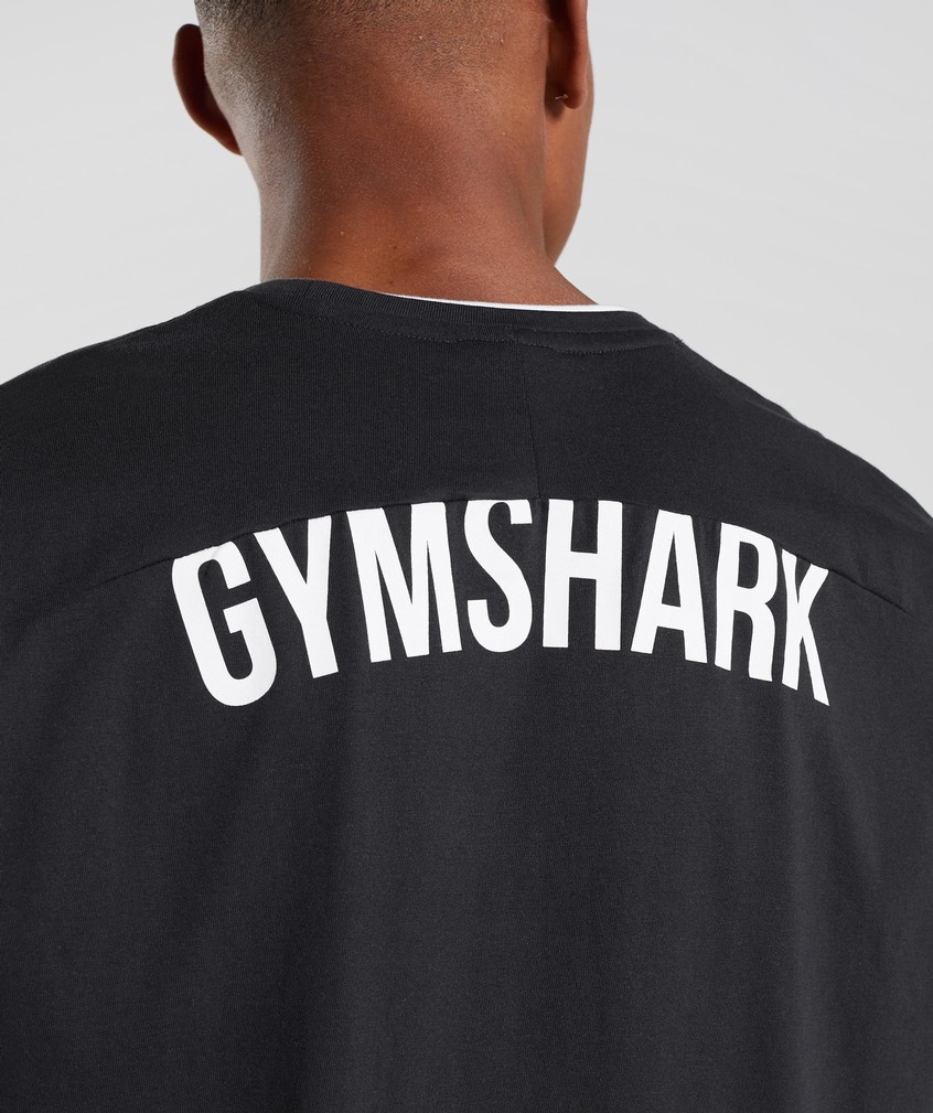 Black / White Men's Gymshark Recess T-Shirts | USA-17905