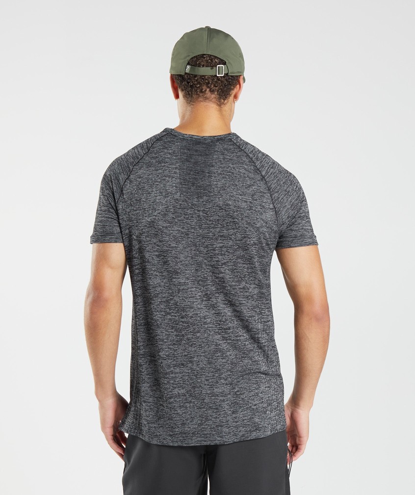 Black / White Men's Gymshark Retake Seamless T-Shirts | USA-92431