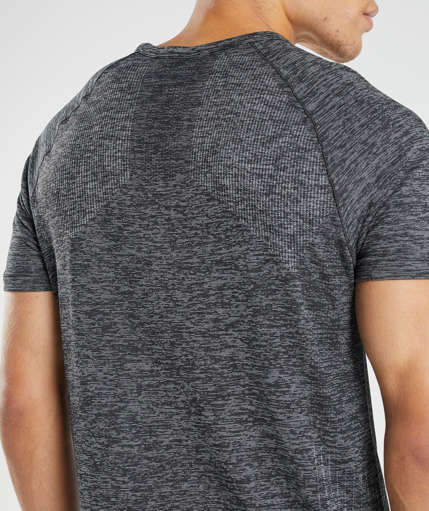 Black / White Men's Gymshark Retake Seamless T-Shirts | USA-92431