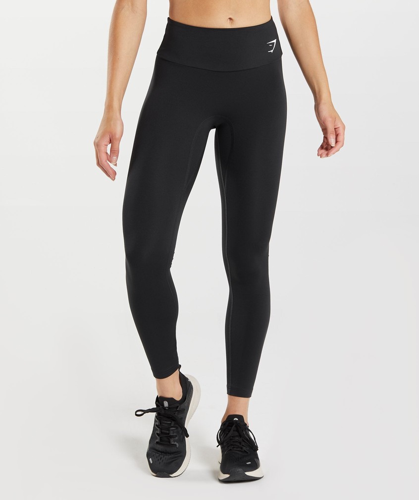 Black / White Women's Gymshark Fraction Leggings | USA-17826