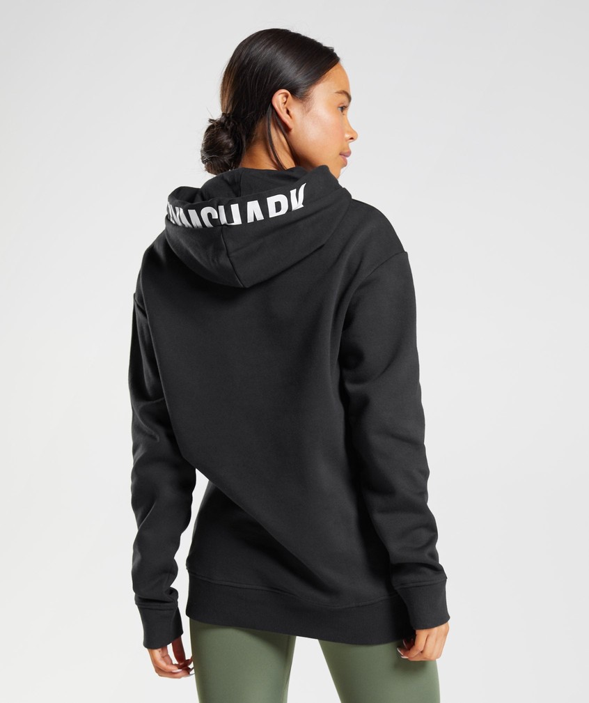 Black / White Women's Gymshark Fraction Hoodie | USA-45073