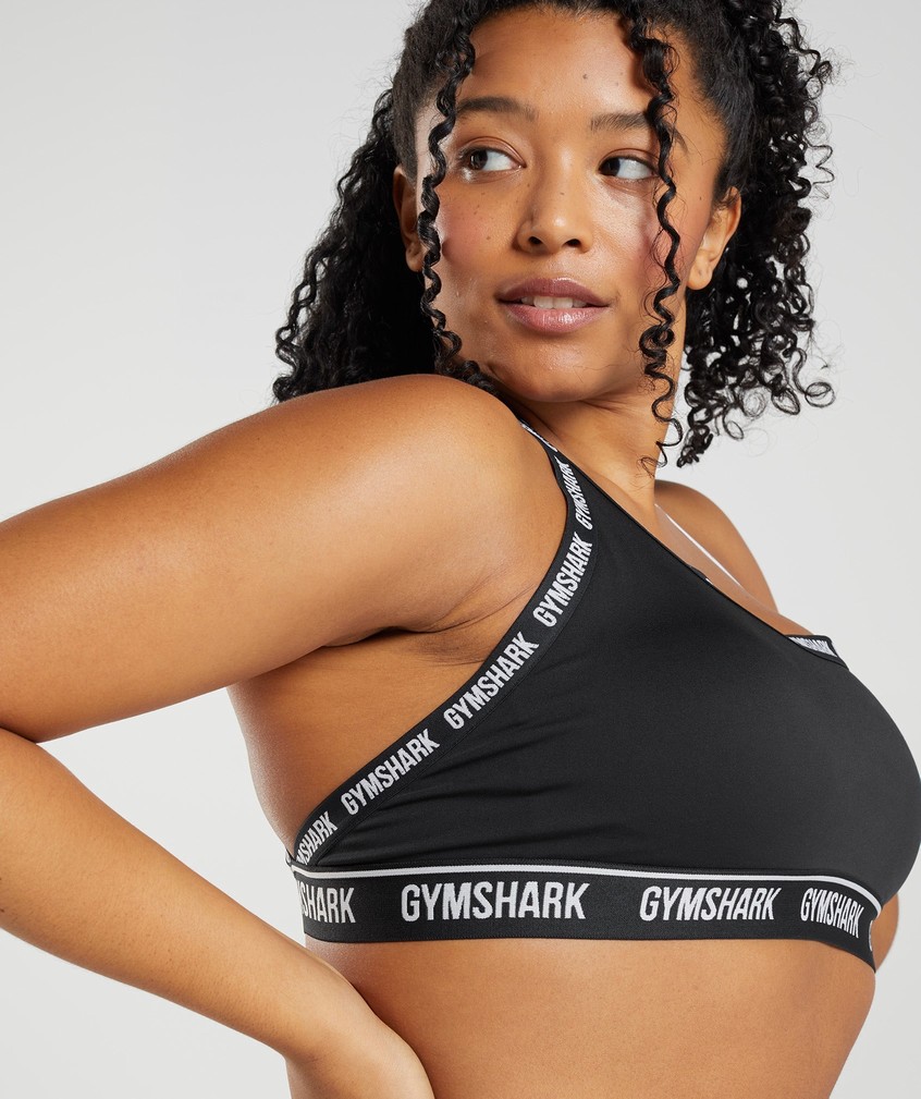 Black / White Women's Gymshark Strike Sports Bra | USA-81623