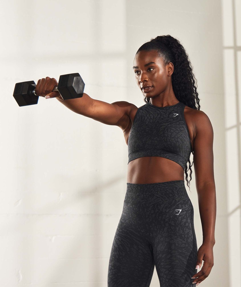 Black Women's Gymshark Adapt Animal Seamless Sports Bra | USA-18045