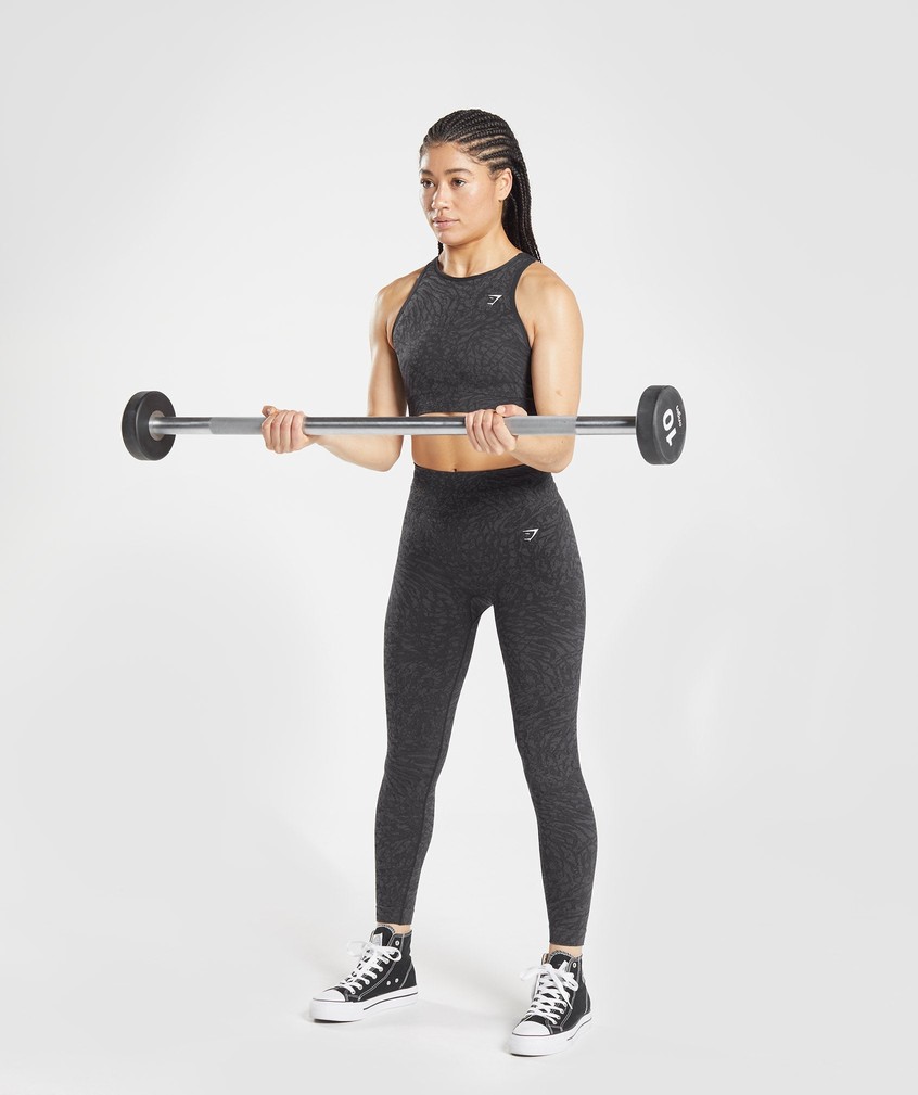 Black Women's Gymshark Adapt Animal Seamless Sports Bra | USA-18045