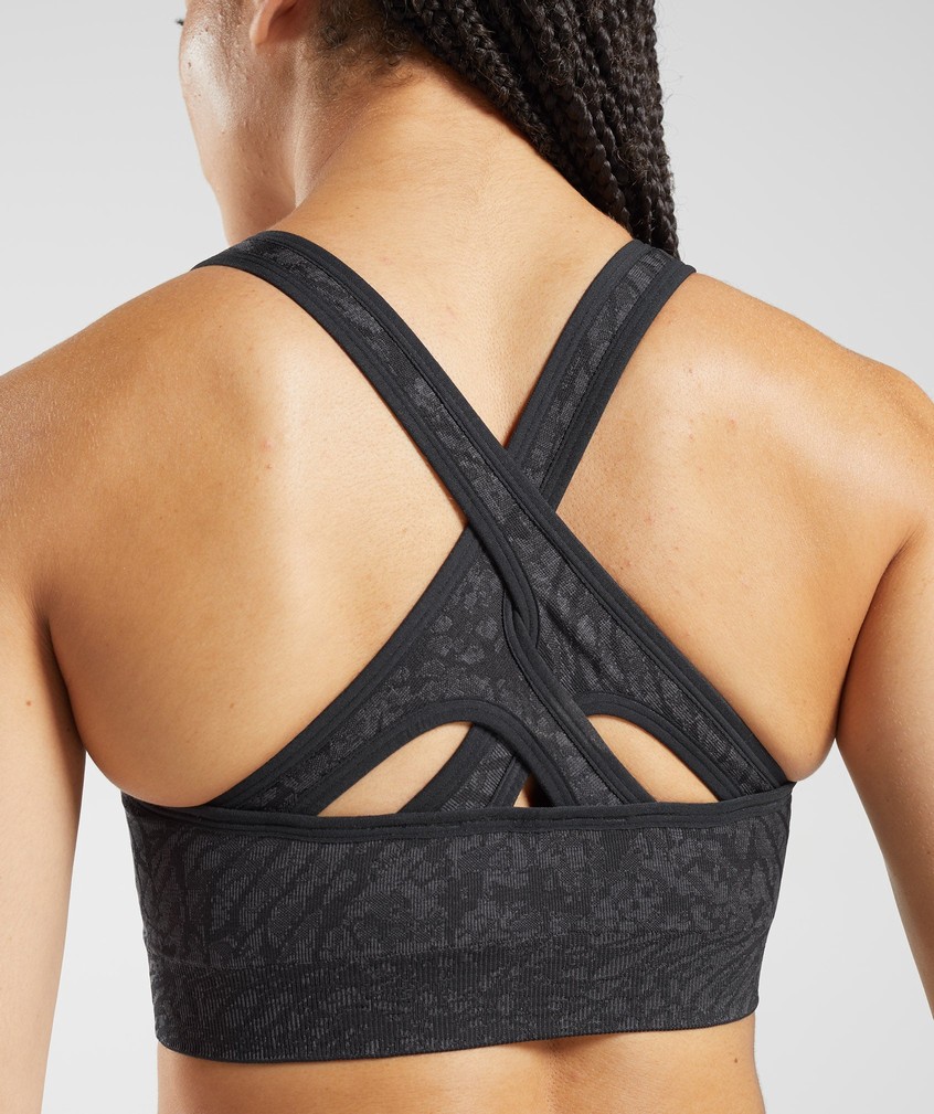 Black Women's Gymshark Adapt Animal Seamless Sports Bra | USA-18045