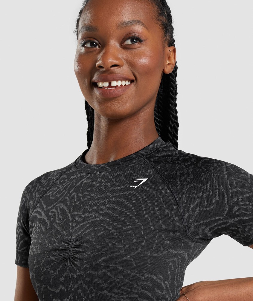 Black Women's Gymshark Adapt Animal Seamless T-Shirts | USA-21486