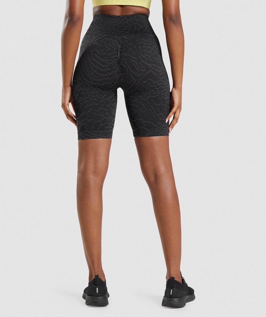 Black Women's Gymshark Adapt Animal Seamless Cycling Shorts | USA-24891