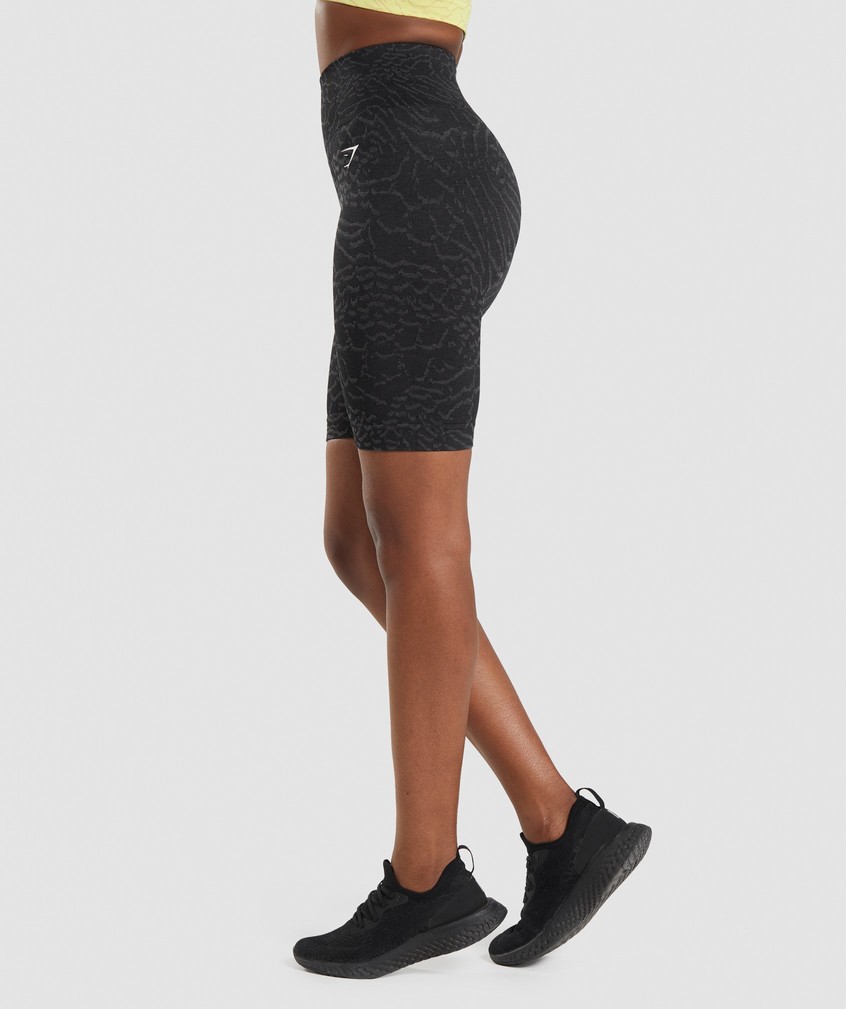 Black Women's Gymshark Adapt Animal Seamless Cycling Shorts | USA-24891