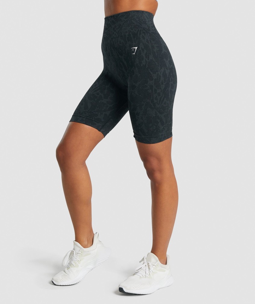 Black Women's Gymshark Adapt Animal Seamless Cycling Shorts | USA-58193