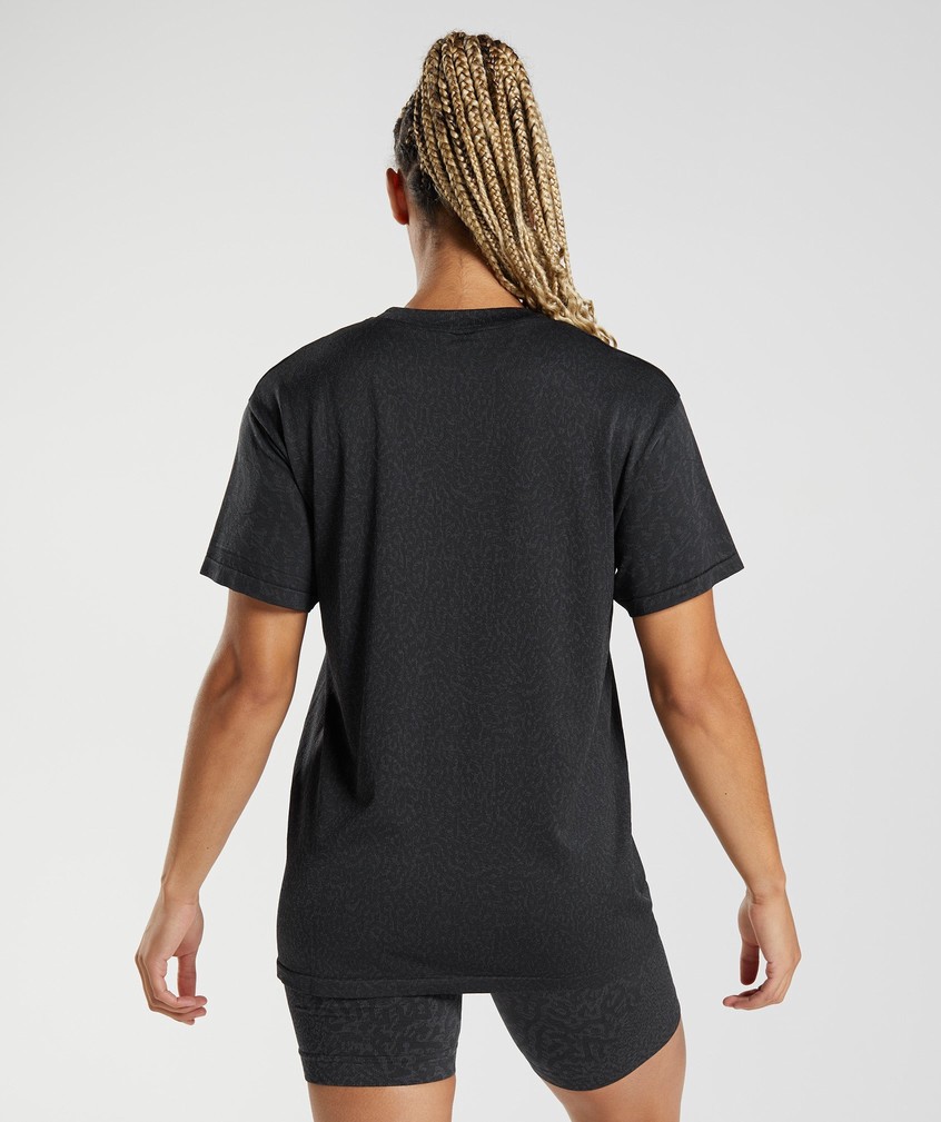 Black Women's Gymshark Adapt Animal Seamless T-Shirts | USA-65124