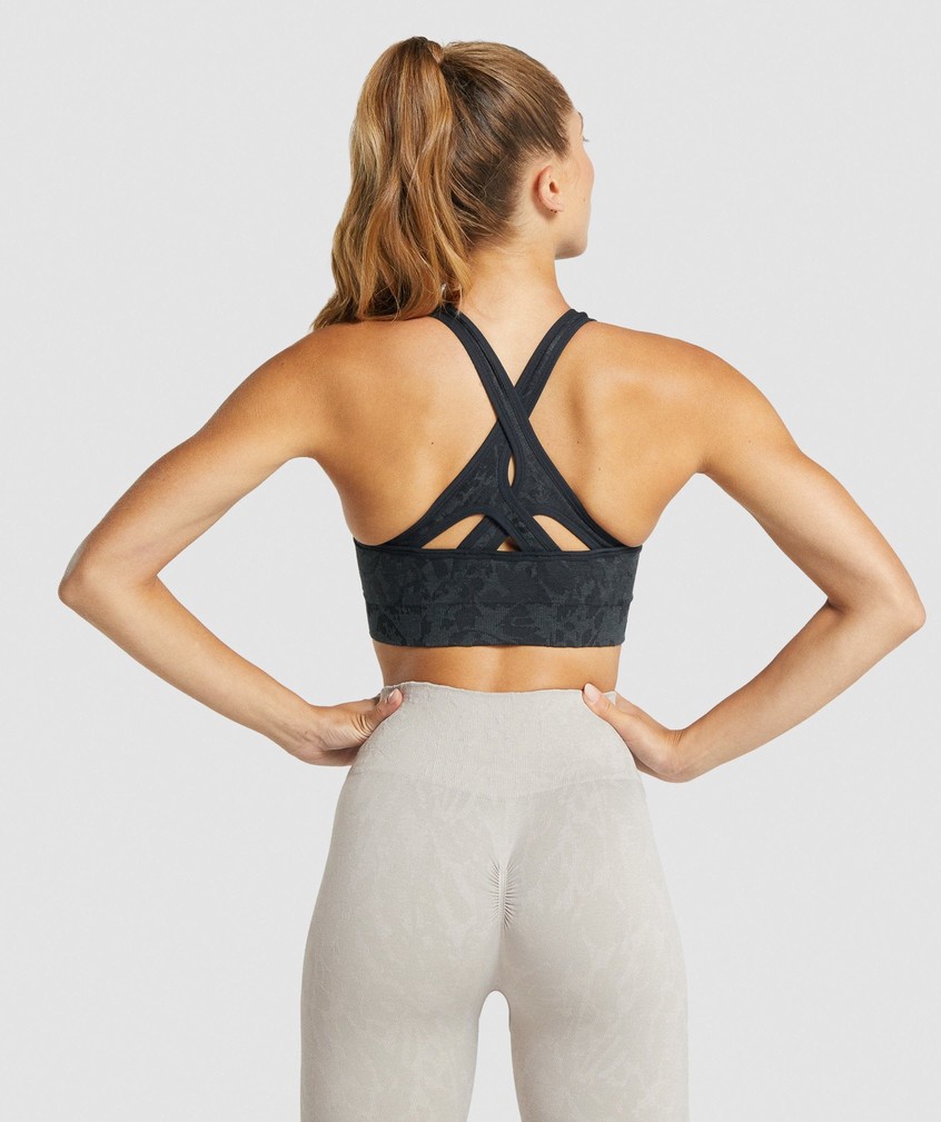 Black Women's Gymshark Adapt Animal Seamless Sports Bra | USA-69547