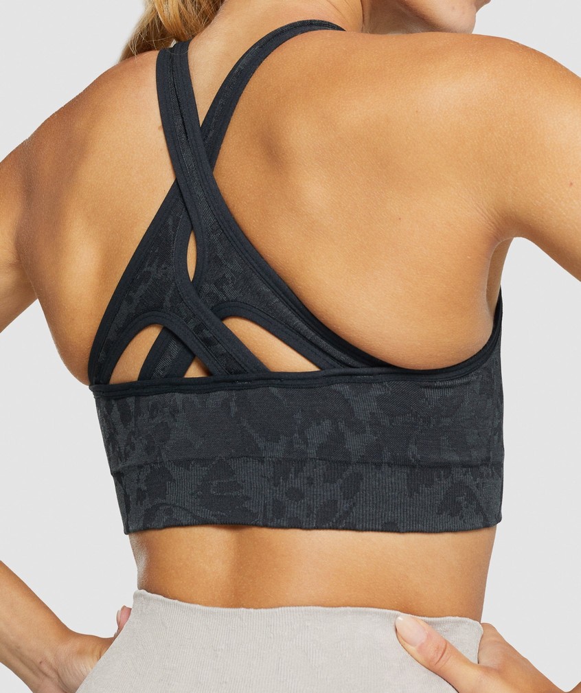 Black Women's Gymshark Adapt Animal Seamless Sports Bra | USA-69547