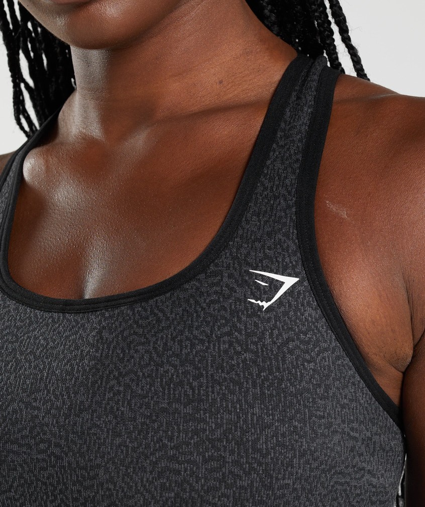 Black Women's Gymshark Adapt Animal Seamless Crop Tank T-Shirts | USA-76901