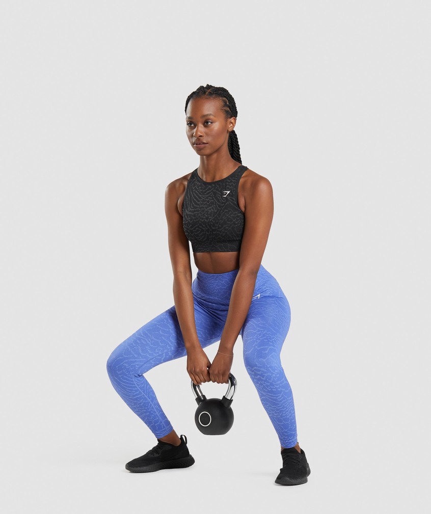 Black Women's Gymshark Adapt Animal Seamless Sports Bra | USA-84937