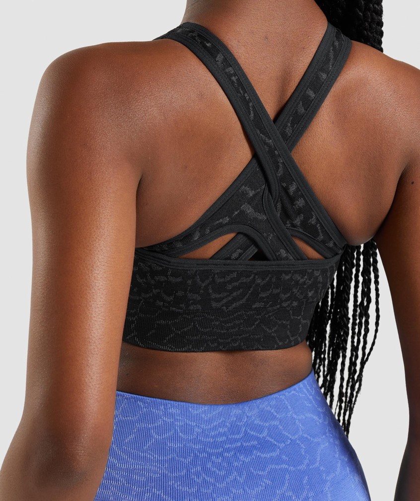 Black Women's Gymshark Adapt Animal Seamless Sports Bra | USA-84937