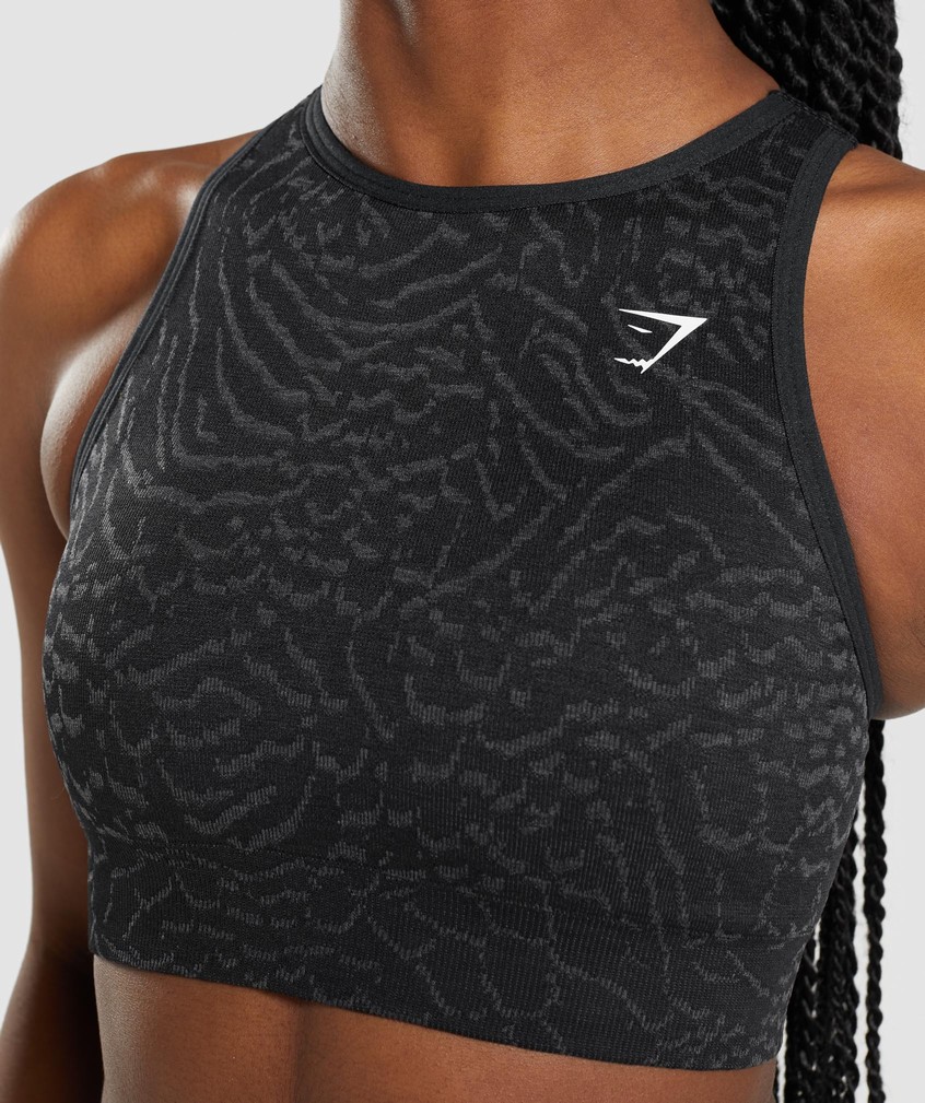 Black Women's Gymshark Adapt Animal Seamless Sports Bra | USA-84937