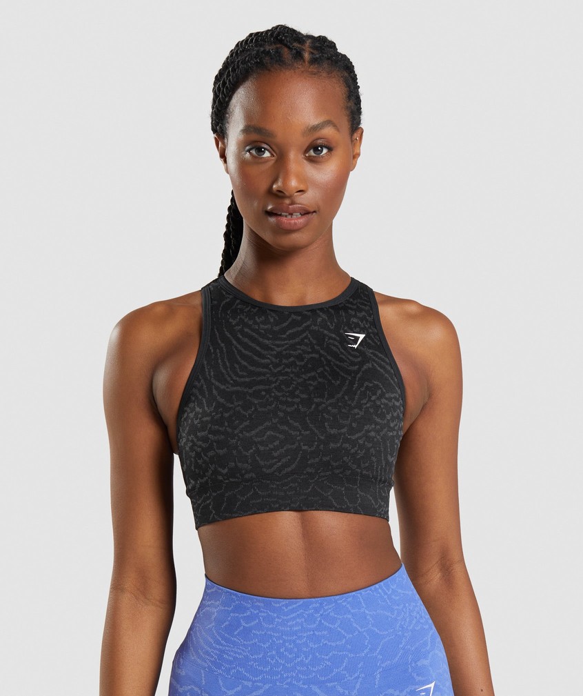 Black Women\'s Gymshark Adapt Animal Seamless Sports Bra | USA-84937