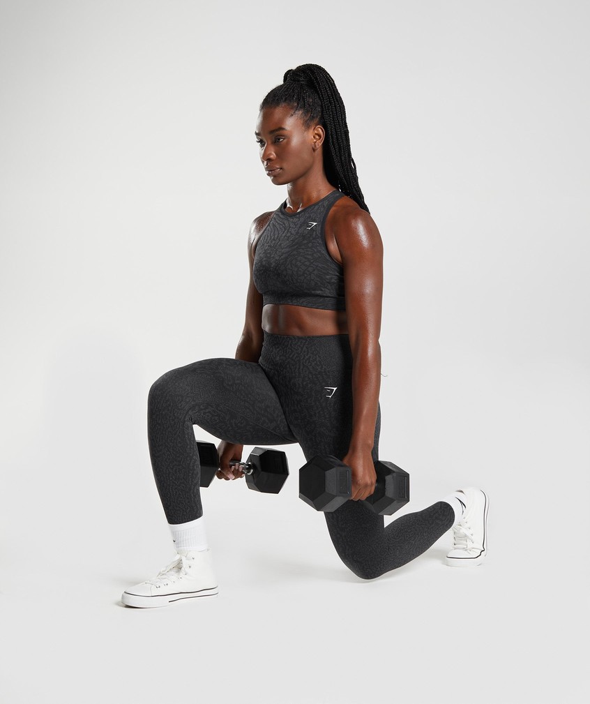 Black Women's Gymshark Adapt Animal Seamless Leggings | USA-84972