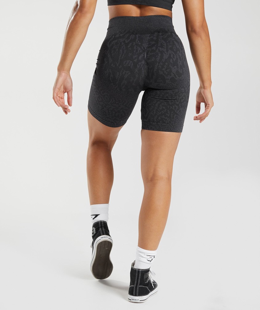 Black Women's Gymshark Adapt Animal Seamless Cycling Shorts | USA-97034