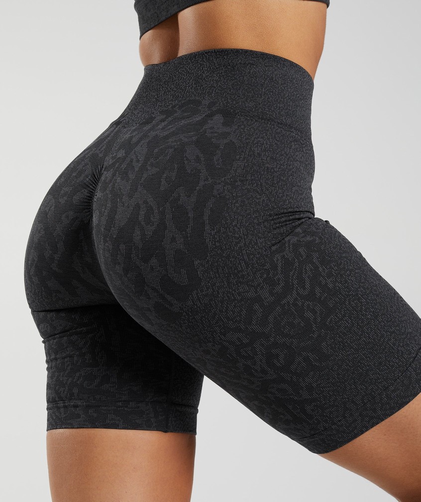 Black Women's Gymshark Adapt Animal Seamless Cycling Shorts | USA-97034