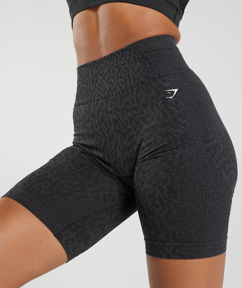 Black Women's Gymshark Adapt Animal Seamless Cycling Shorts | USA-97034