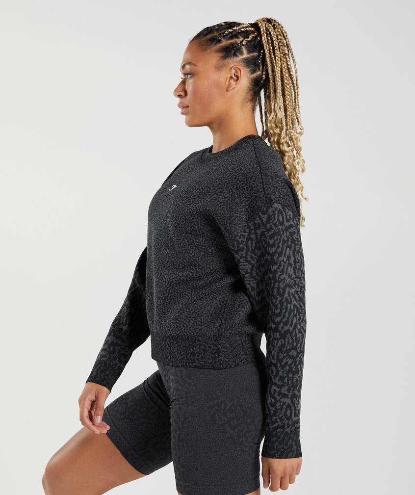 Black Women's Gymshark Adapt Animal Swea Pullover | USA-02859