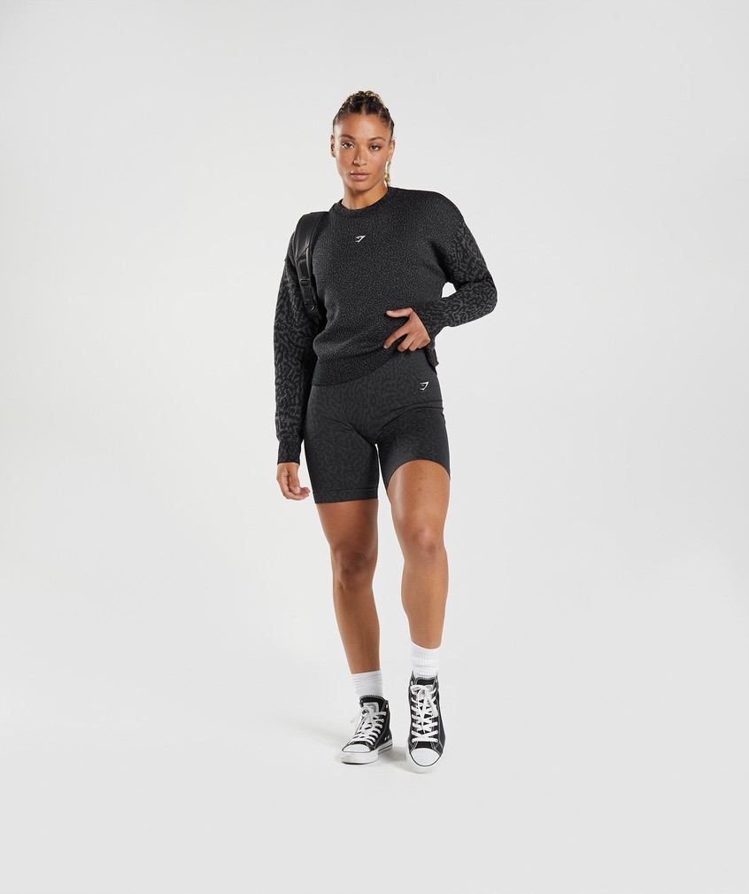 Black Women's Gymshark Adapt Animal Swea Pullover | USA-02859