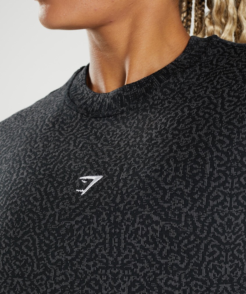 Black Women's Gymshark Adapt Animal Swea Pullover | USA-02859