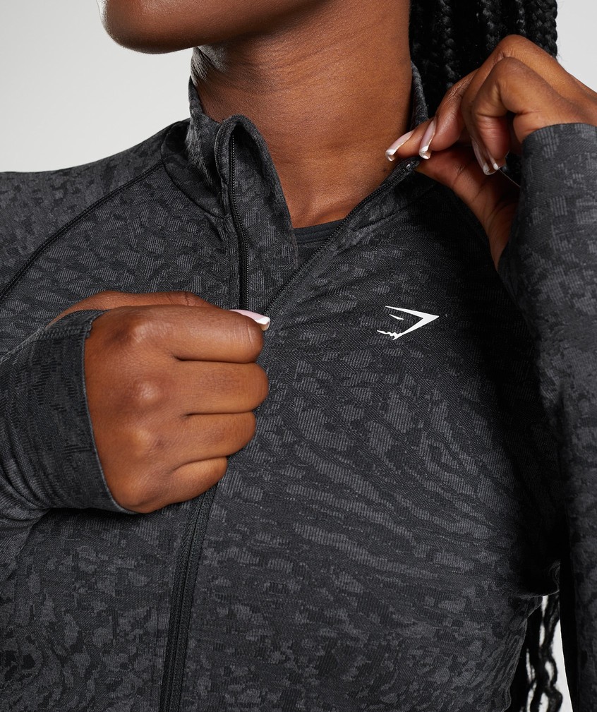 Black Women's Gymshark Adapt Animal Zip Through Jackets | USA-36580