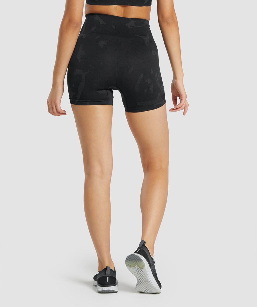 Black Women's Gymshark Adapt Camo Seamless Shorts | USA-04261