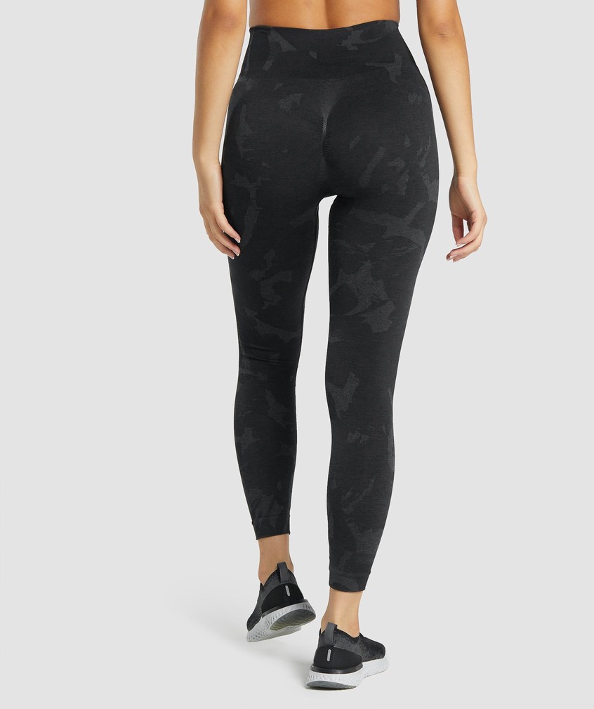 Black Women's Gymshark Adapt Camo Seamless Leggings | USA-32867