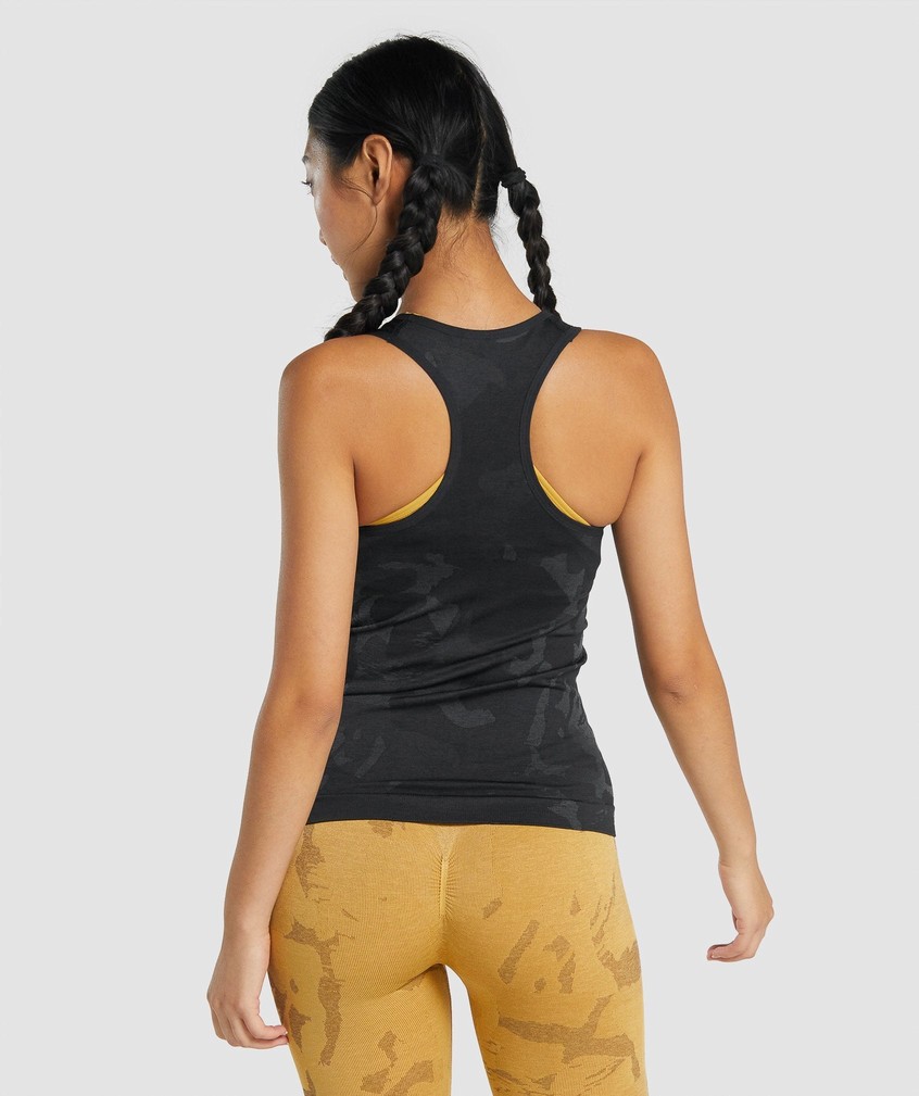 Black Women's Gymshark Adapt Camo Seamless Tank | USA-36987