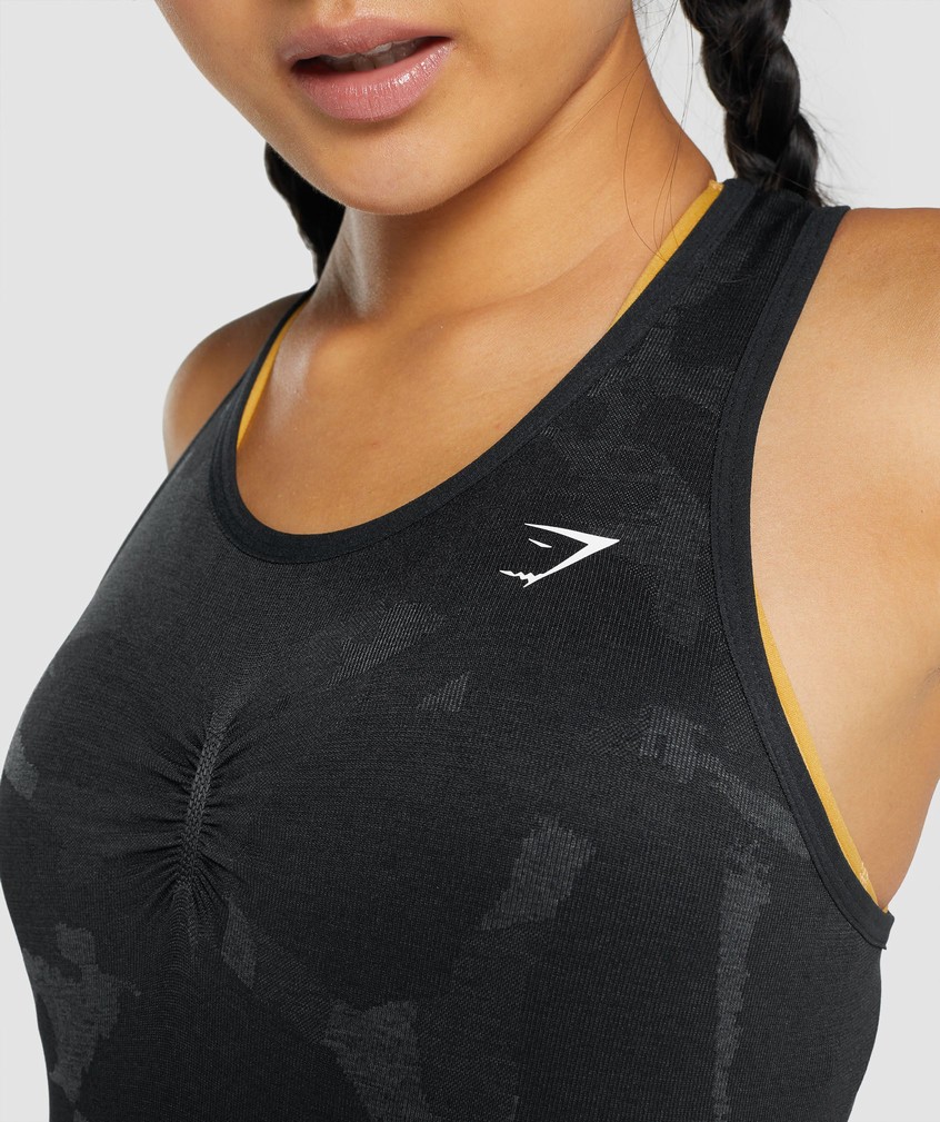 Black Women's Gymshark Adapt Camo Seamless Tank | USA-36987