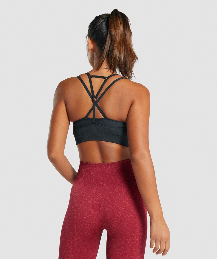 Black Women's Gymshark Adapt Fleck Seamless Sports Bra | USA-90236