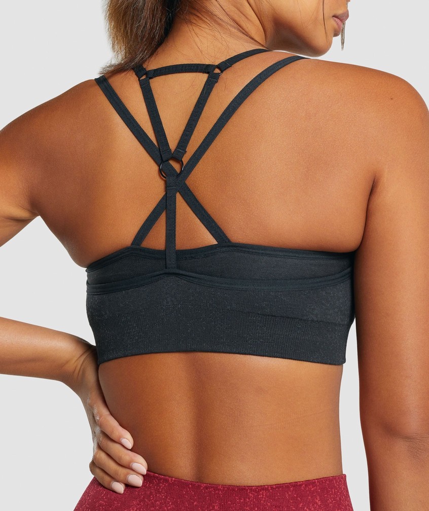 Black Women's Gymshark Adapt Fleck Seamless Sports Bra | USA-90236