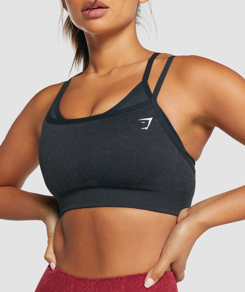 Black Women's Gymshark Adapt Fleck Seamless Sports Bra | USA-90236