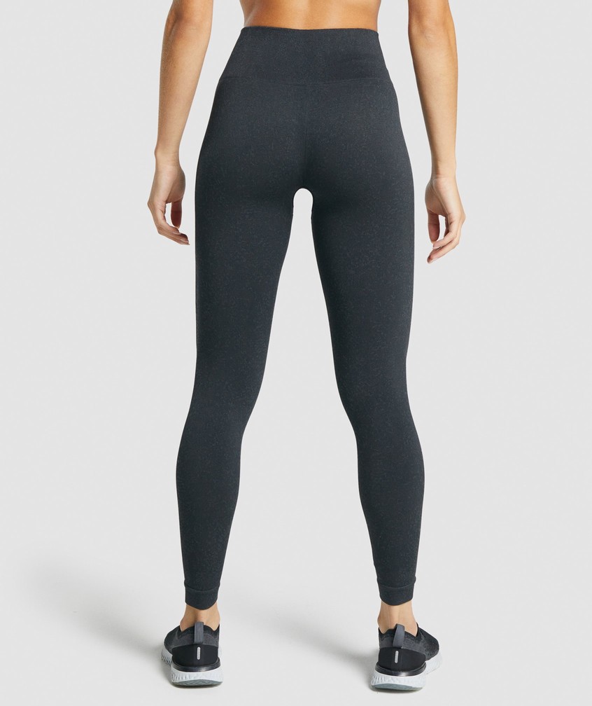 Black Women's Gymshark Adapt Fleck Seamless Leggings | USA-98247