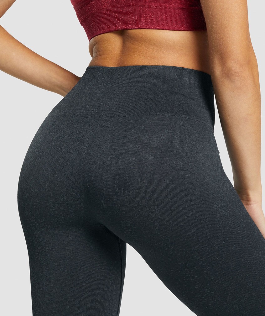 Black Women's Gymshark Adapt Fleck Seamless Leggings | USA-98247