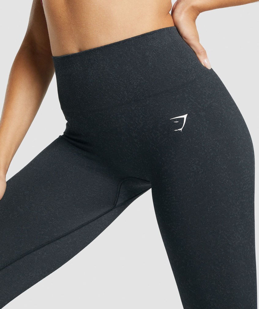 Black Women's Gymshark Adapt Fleck Seamless Leggings | USA-98247