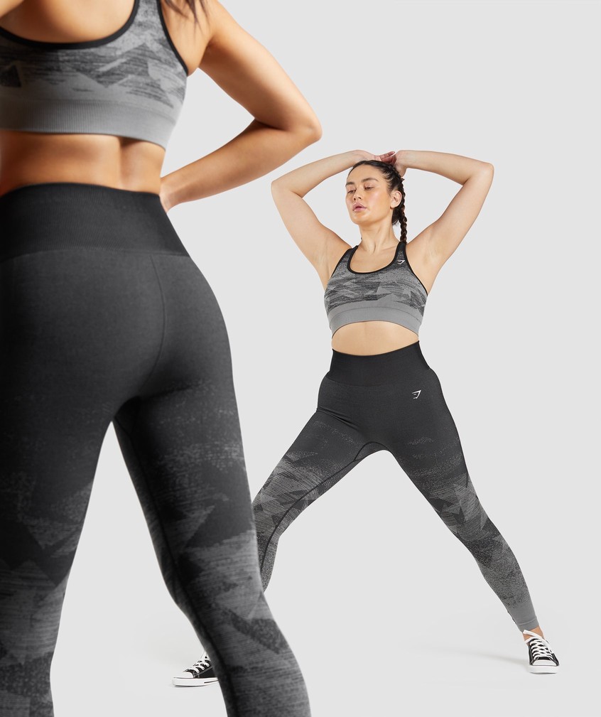 Black Women's Gymshark Adapt Ombre Seamless Leggings | USA-46837