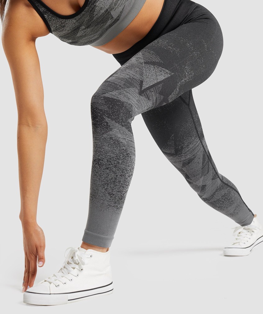 Black Women's Gymshark Adapt Ombre Seamless Leggings | USA-46837