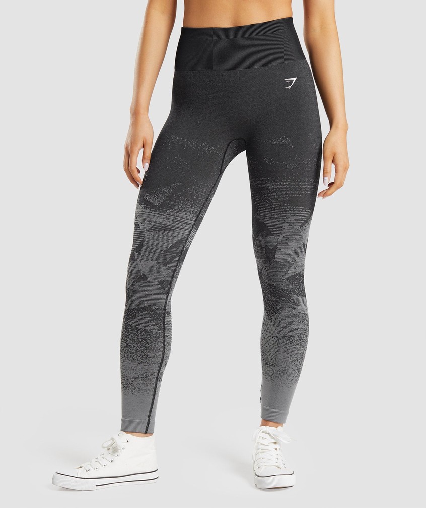 Black Women\'s Gymshark Adapt Ombre Seamless Leggings | USA-46837